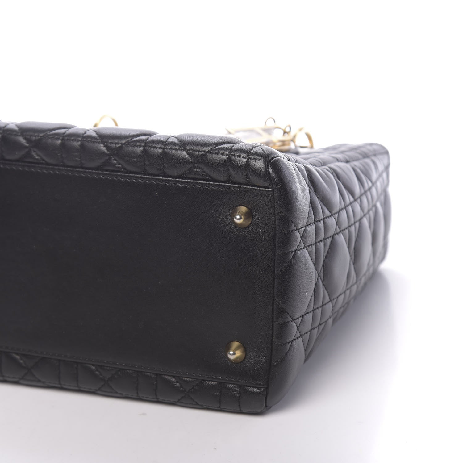 Christian Dior Lambskin Cannage Medium Lady Dior Black 9 of 10