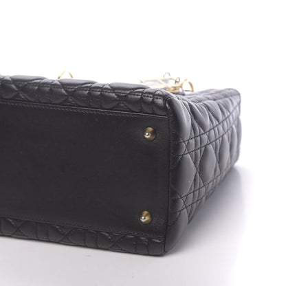 Christian Dior Lambskin Cannage Medium Lady Dior Black 9 of 10