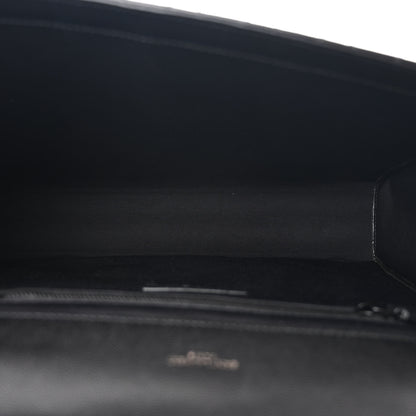 Saint Laurent Grain De Poudre Textured Mixed Matelasse Large Triquilt Monogram Monochrome Satchel Black 5 of 11
