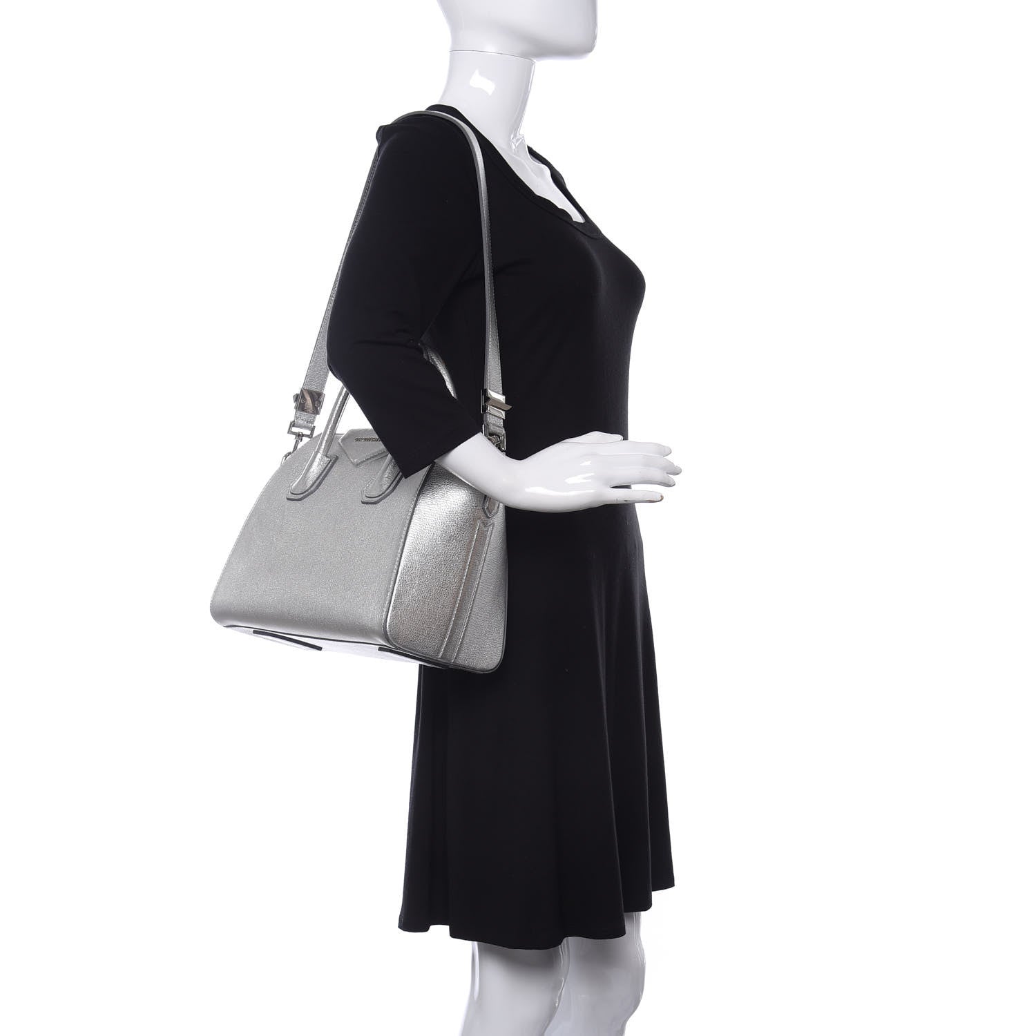 Givenchy Metallic Sugar Goatskin Small Antigona Silver 2 of 10