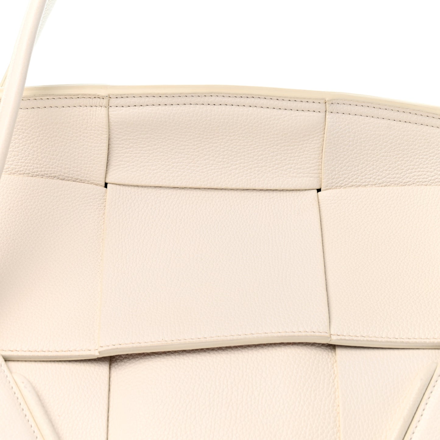 French Calfskin Maxi Intrecciato Medium Arco Bianco