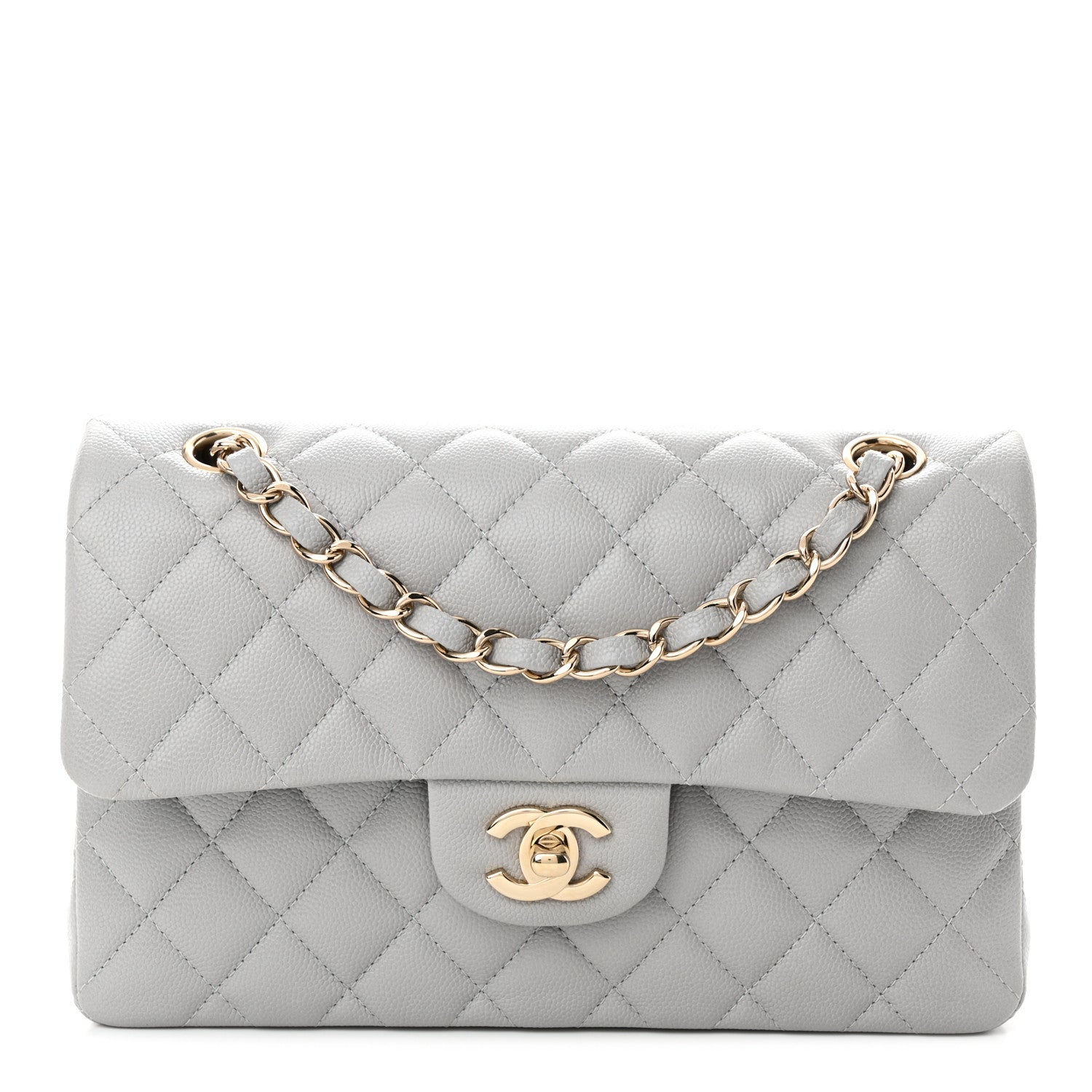 Chanel Caviar Quilted Small Double Flap Grey 1 of 11