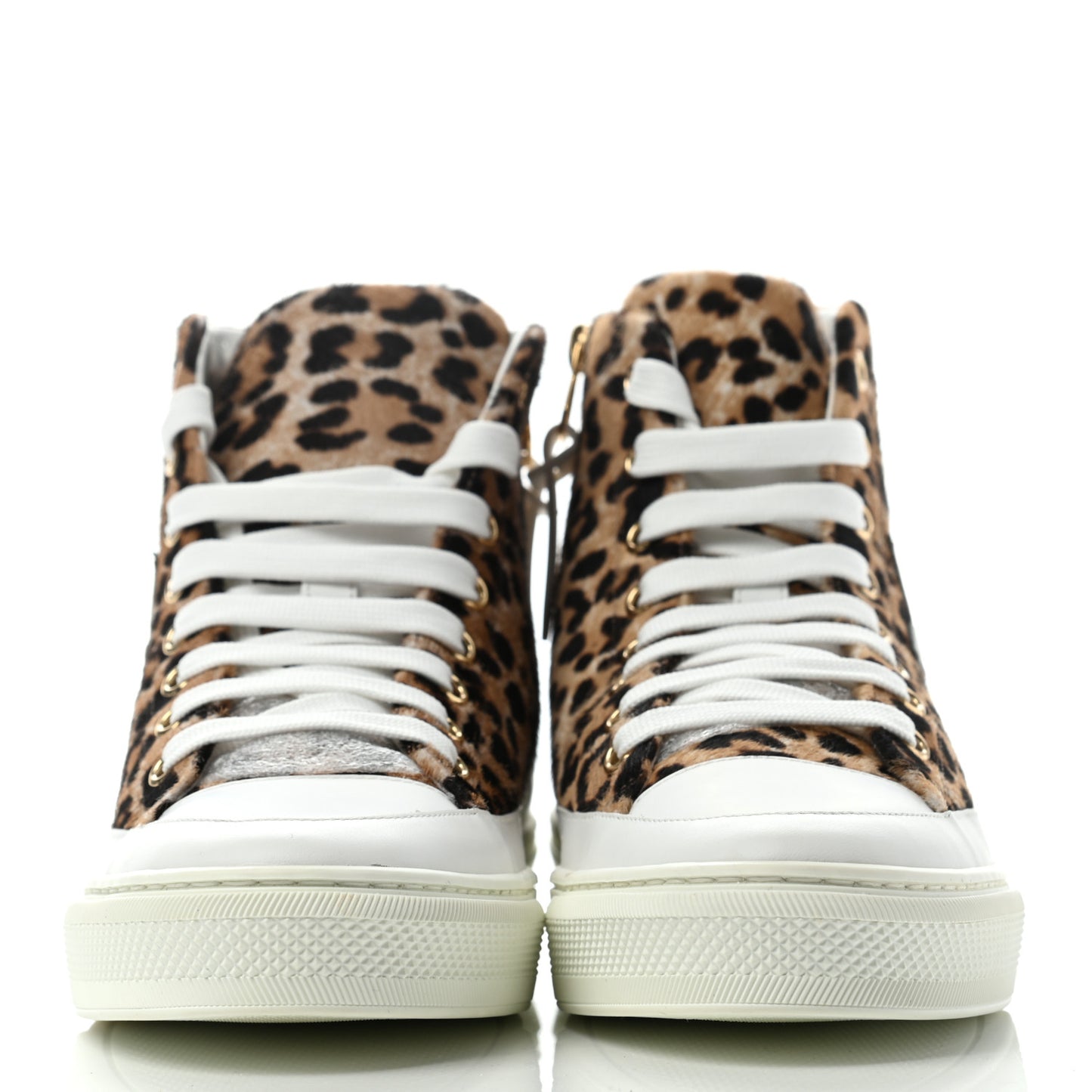 Pony Hair Leopard Print Calfskin Monogram Giant Stellar Sneaker Boots 38