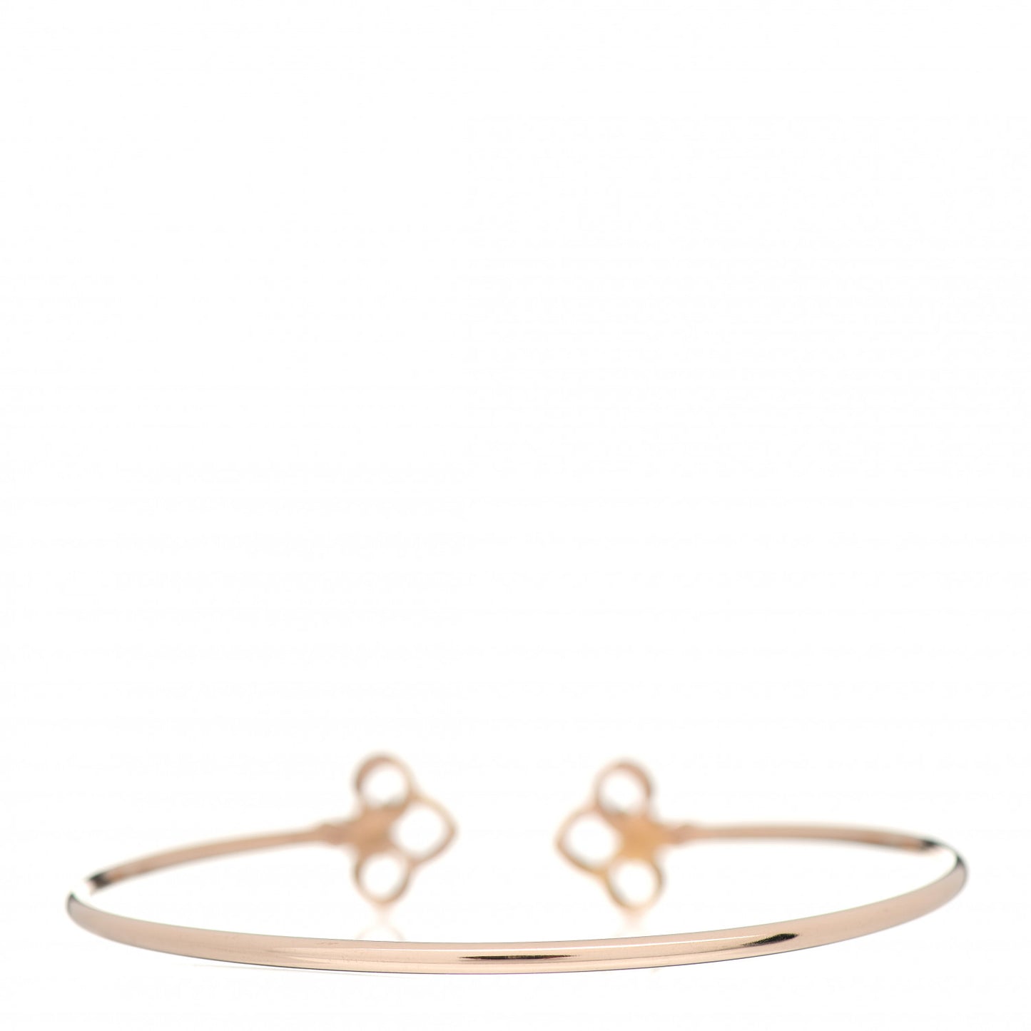 18K Rose Gold Diamond Fleur De Lis Wire Bracelet