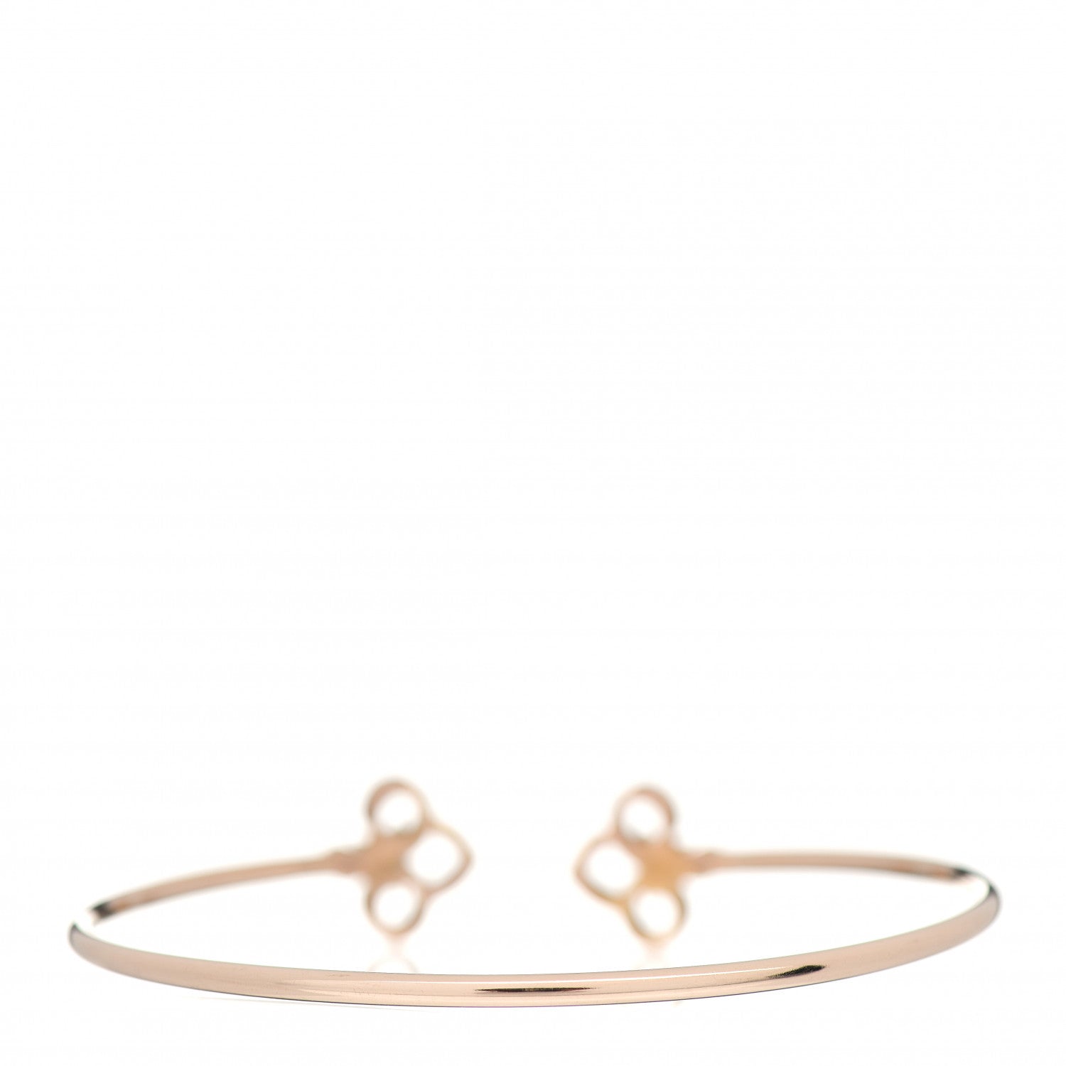Tiffany 18K Rose Gold Diamond Fleur De Lis Wire Bracelet 3 of 5
