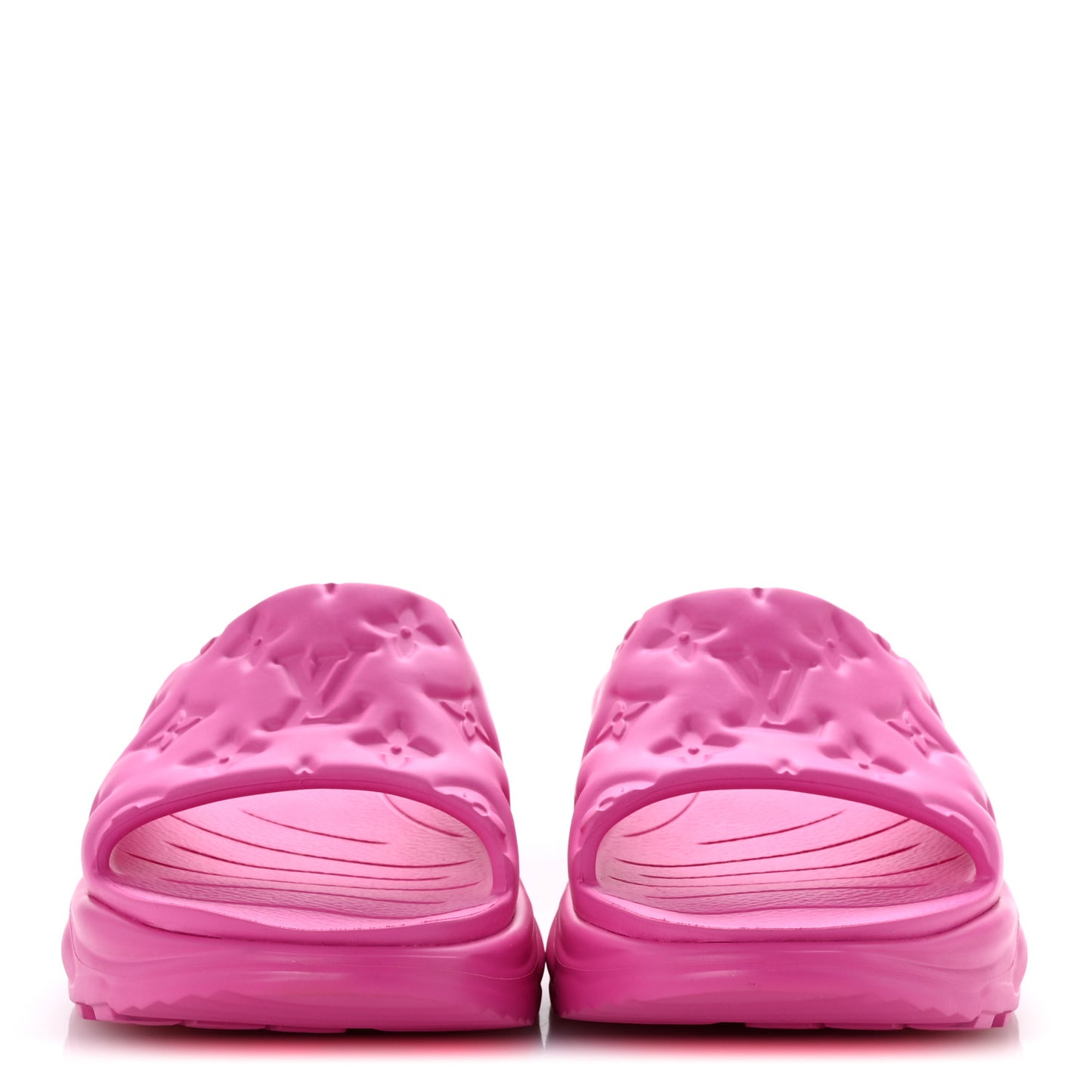 Rubber Monogram Embossed Pool 55 Flat Comfort Mule 41 Pink