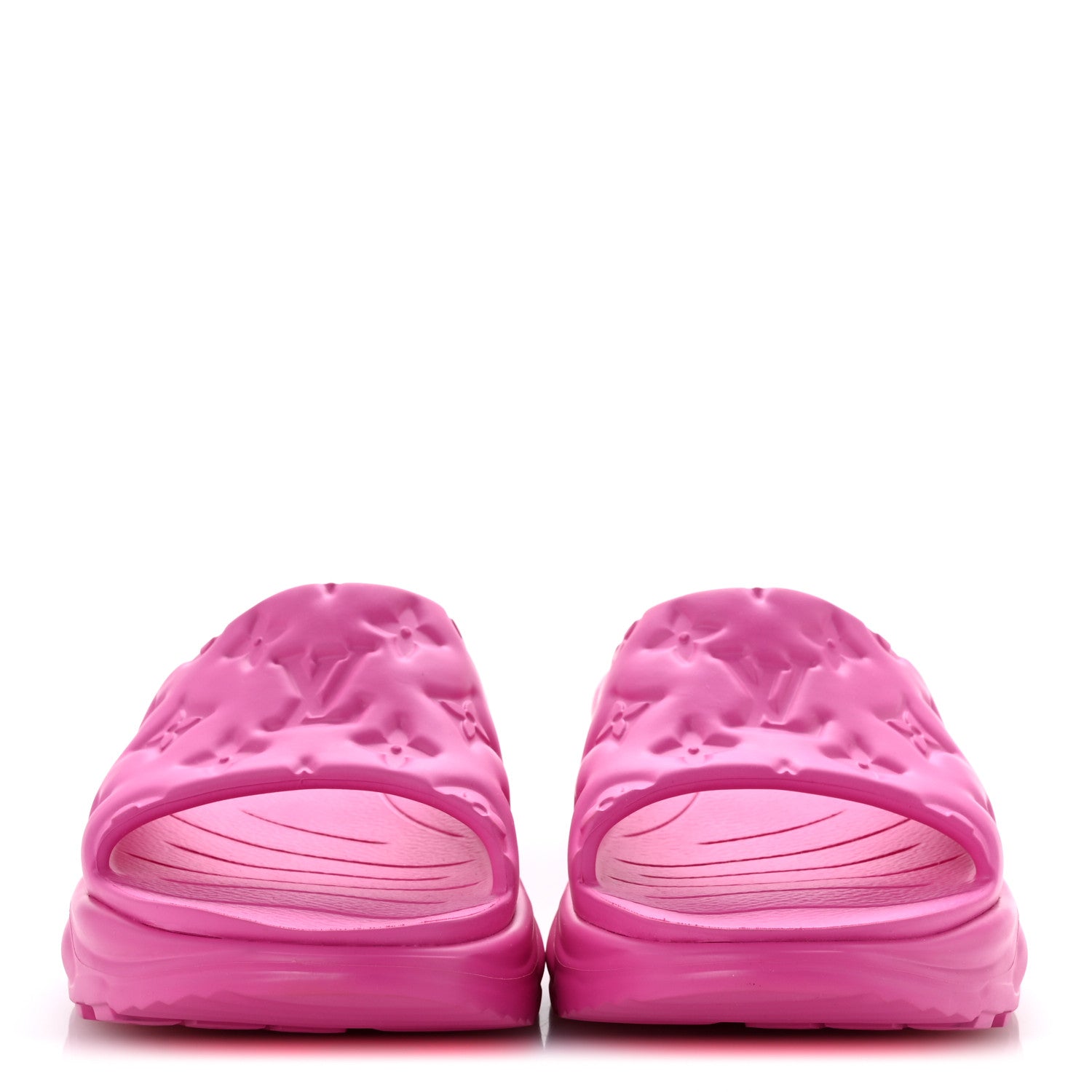 Louis Vuitton Rubber Monogram Embossed Pool 55 Flat Comfort Mule 41 Pink 3 of 9
