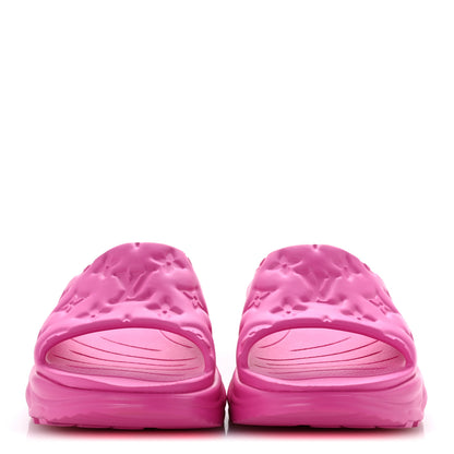 Louis Vuitton Rubber Monogram Embossed Pool 55 Flat Comfort Mule 41 Pink 3 of 9