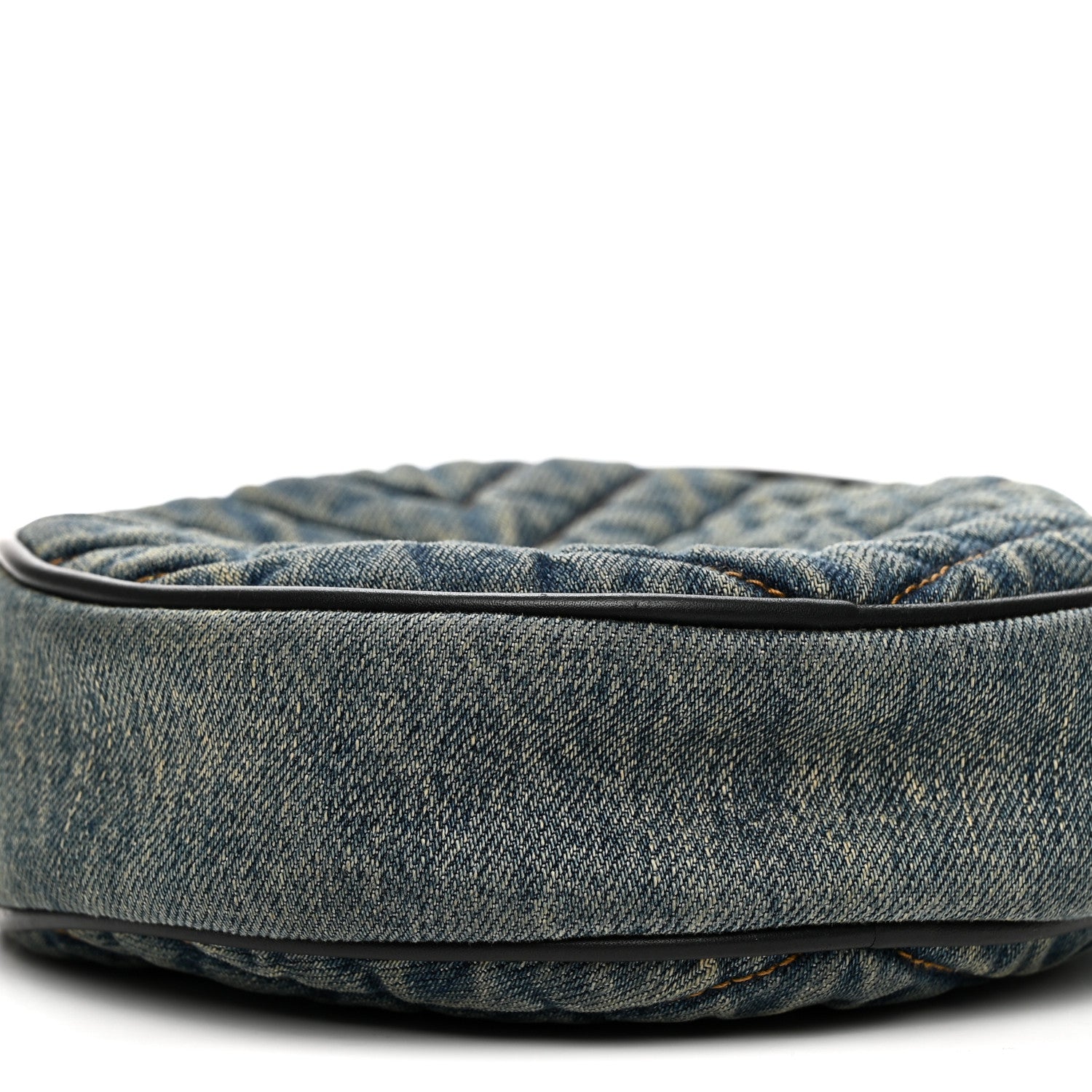 Saint Laurent Denim Quilted Monogram Round Crossbody Bag Rodeo Blue 8 of 10