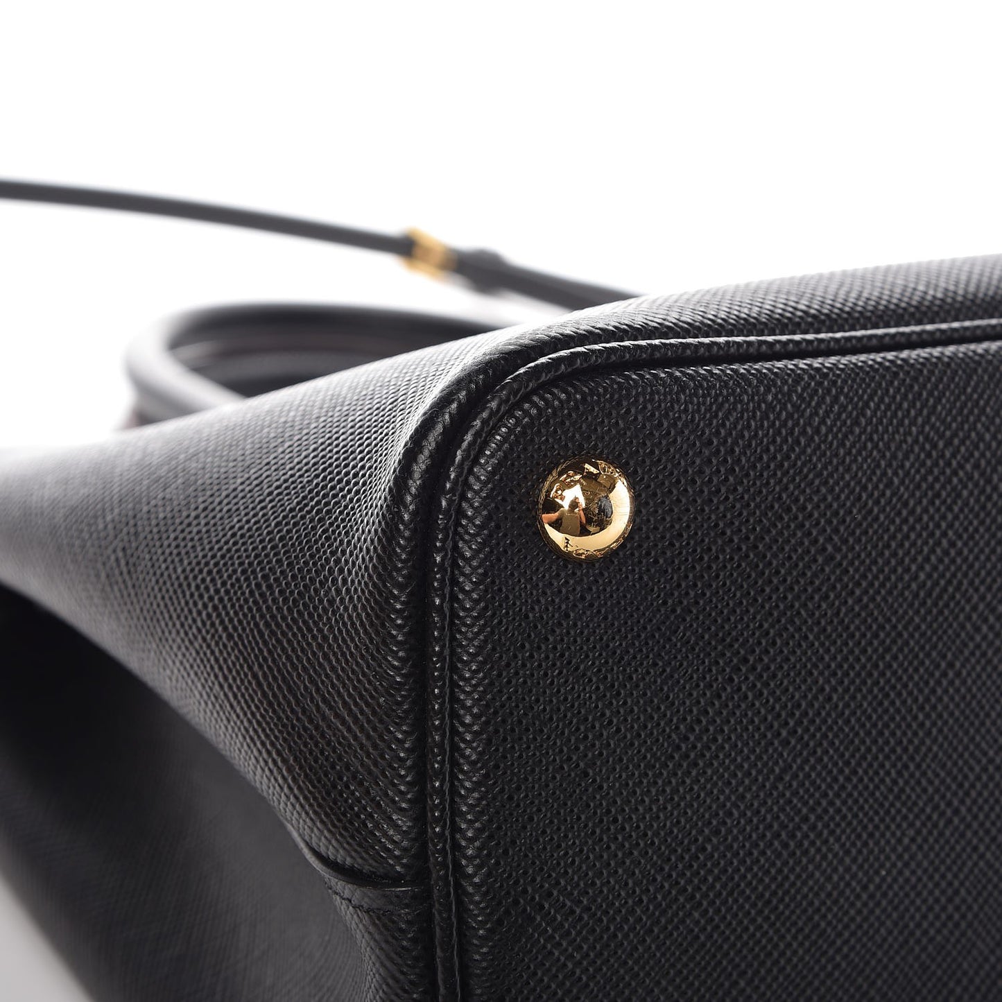 Saffiano Cuir Medium Double Bag Black Fuoco