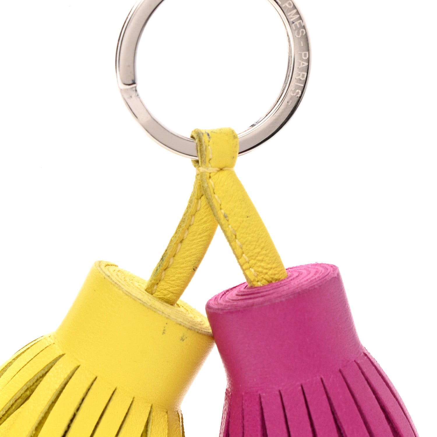 Hermes Lambskin Carmen Uno-Dos Key Holder Lime Rose Pourpre 9 of 10