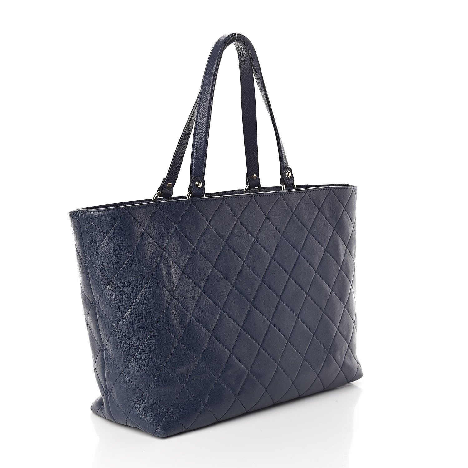 Chanel Calfskin Caviar Quilted Large Shopping Tote Blue 3 of 10