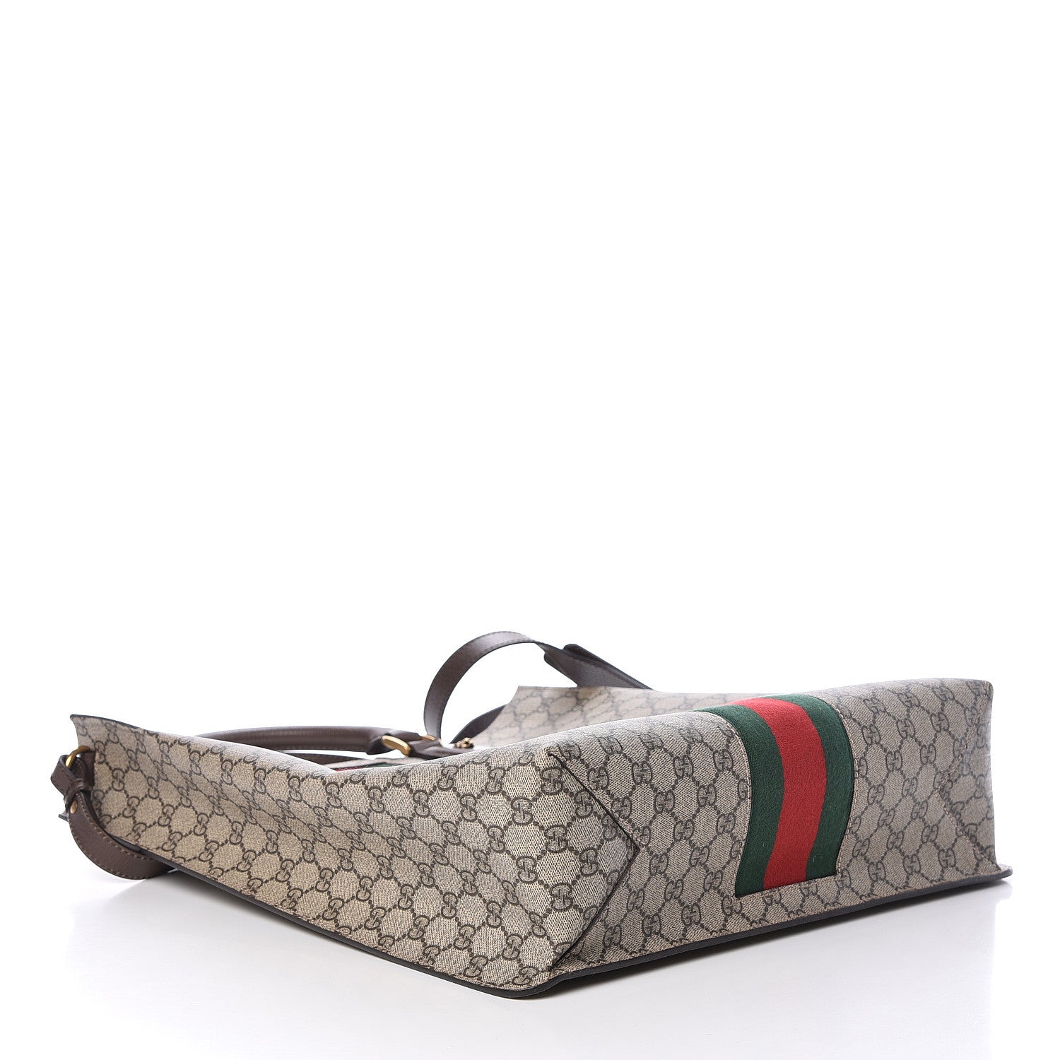 Gucci GG Supreme Monogram Web Animalier Bee Vertical Tote Brown 5 of 10