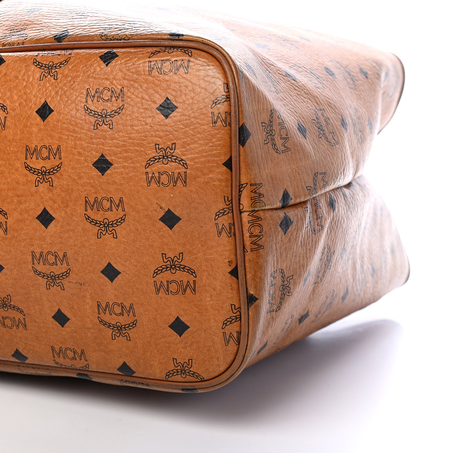 MCM Visetos Crocodile Embossed Medium Liz Shopper Tote Cognac 7 of 9