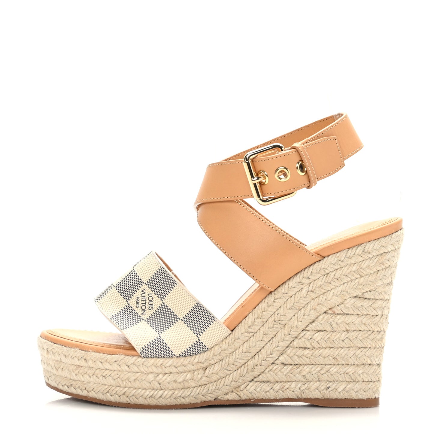 Damier Azur Starboard Wedges 40 Tan