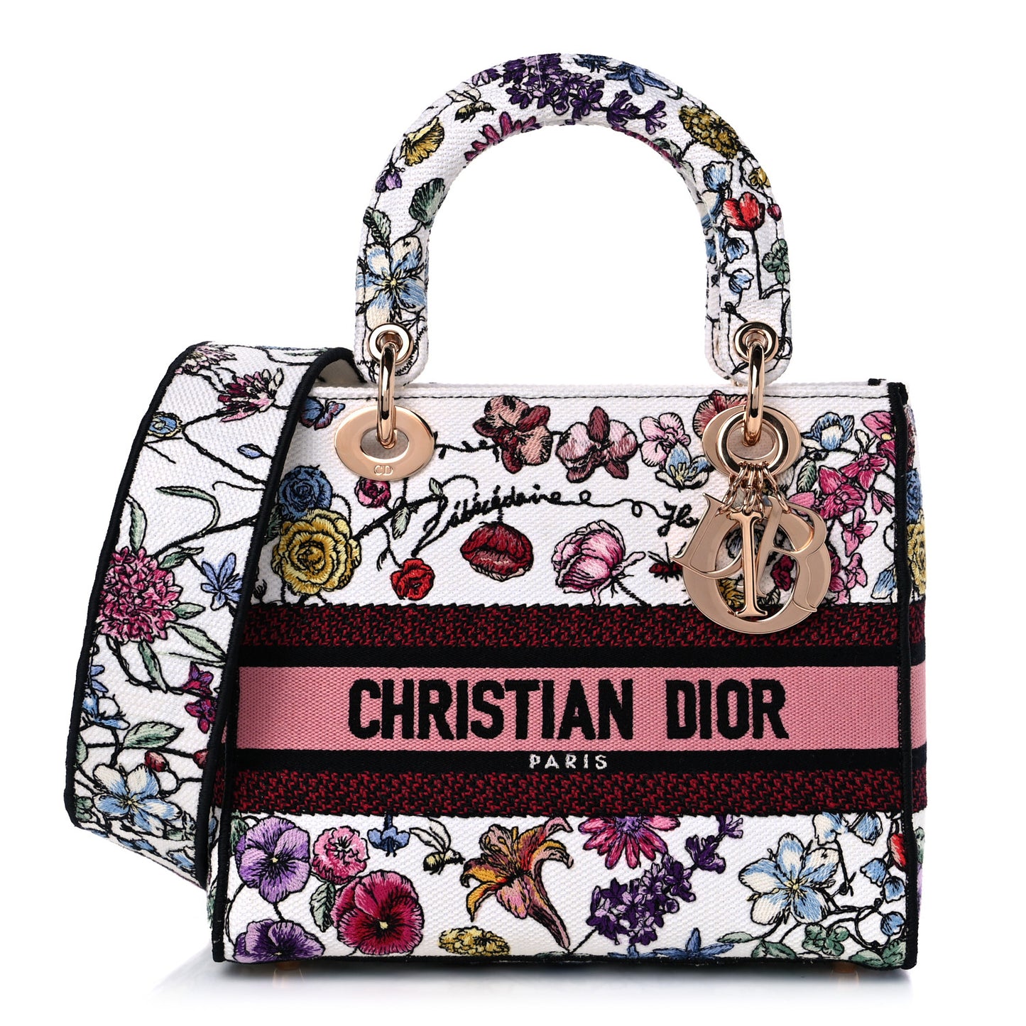 Canvas Florilegio Embroidered Medium Lady D-Lite White Multicolor