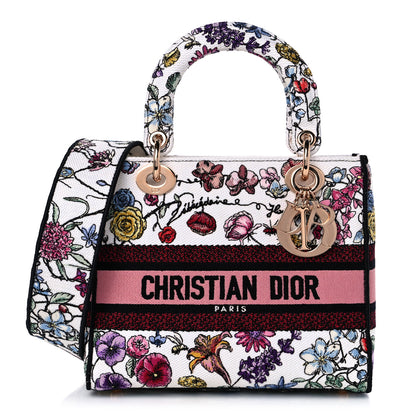 Christian Dior Canvas Florilegio Embroidered Medium Lady D-Lite White Multicolor 1 of 9