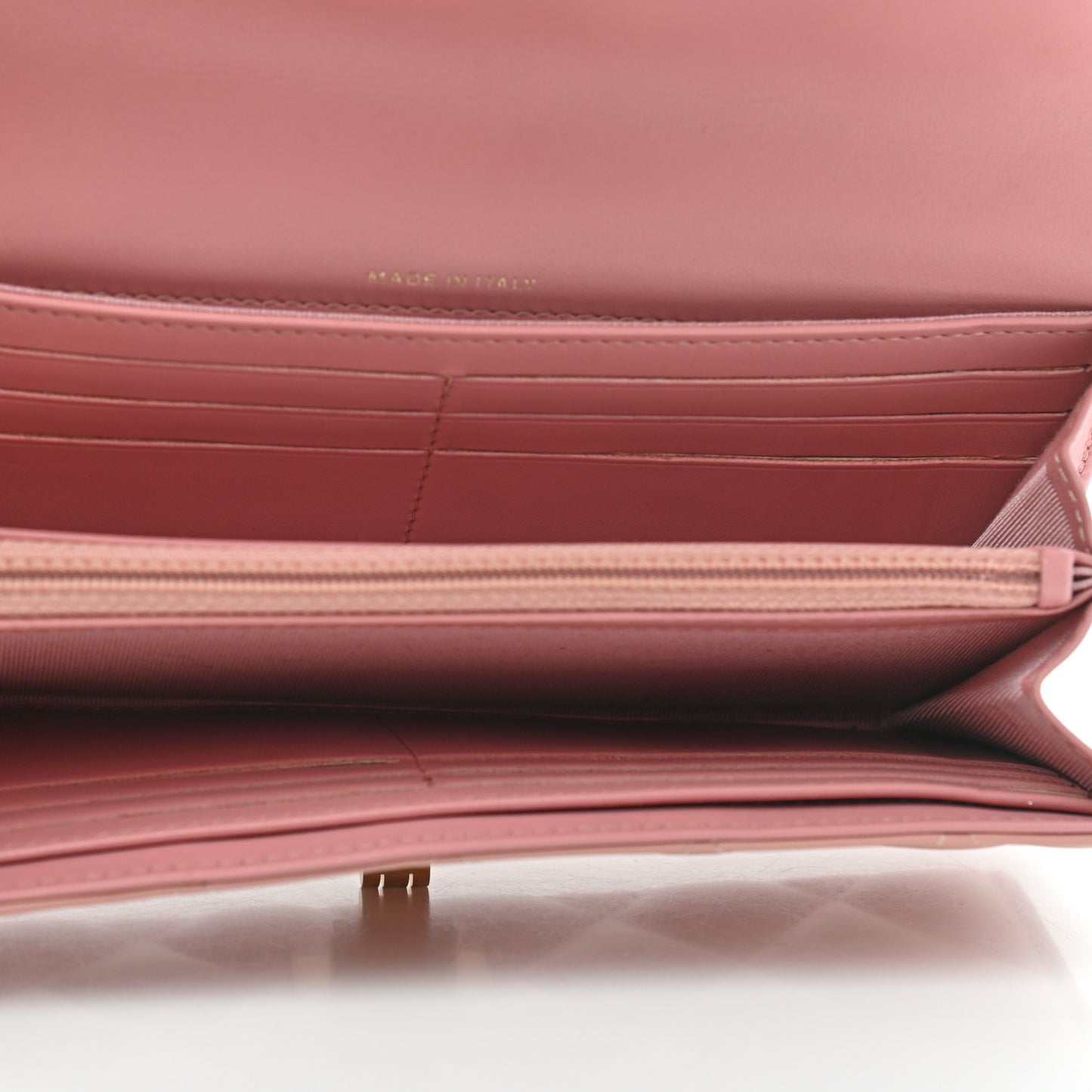 Aged Calfskin Quilted Reissue Large Gusset Flap Wallet Pink