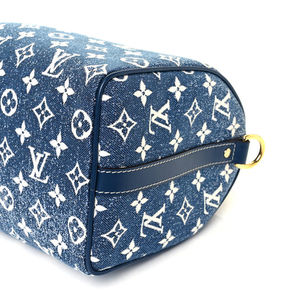 Louis Vuitton Monogram Jacquard Denim Speedy Bandouliere 25 Bleu 8 of 8