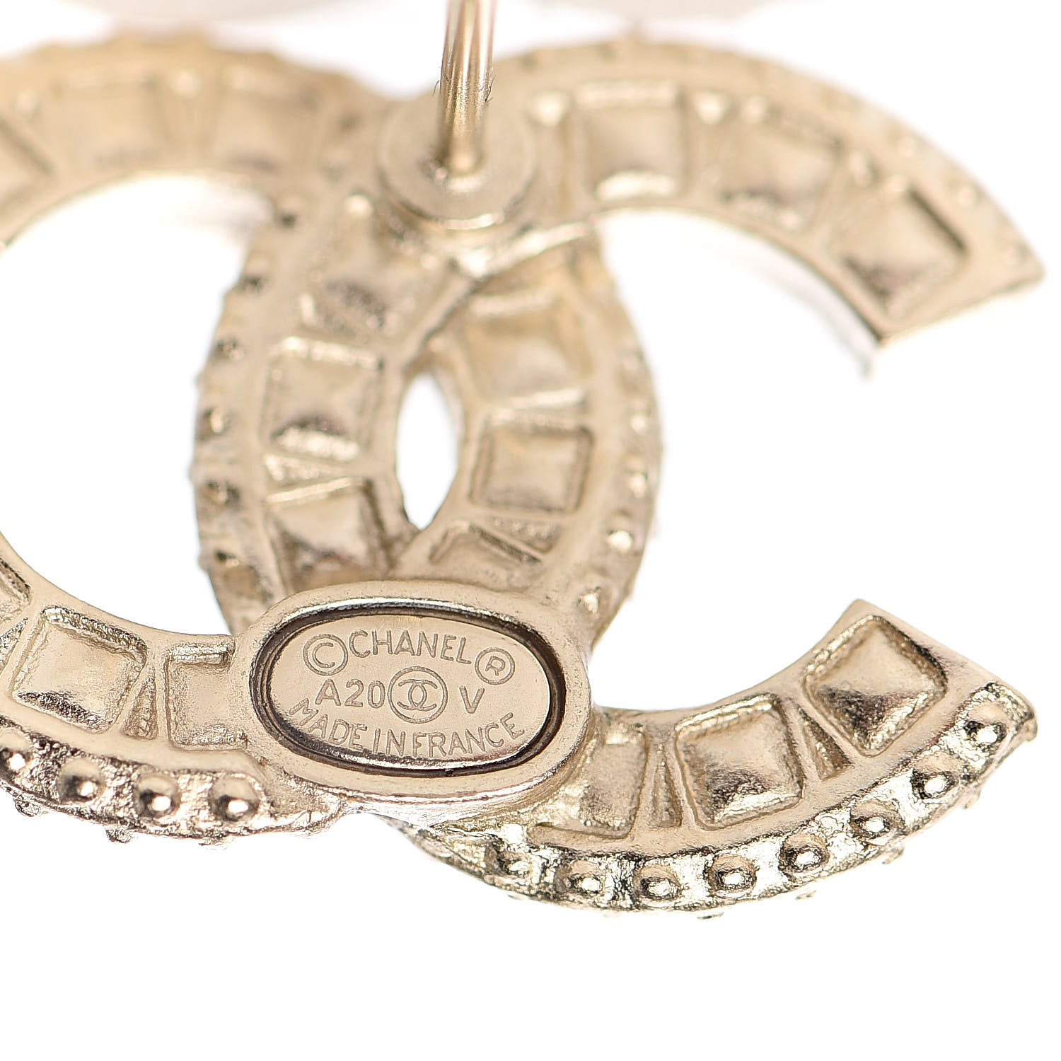 Chanel Crystal CC Earrings Gold 4 of 4
