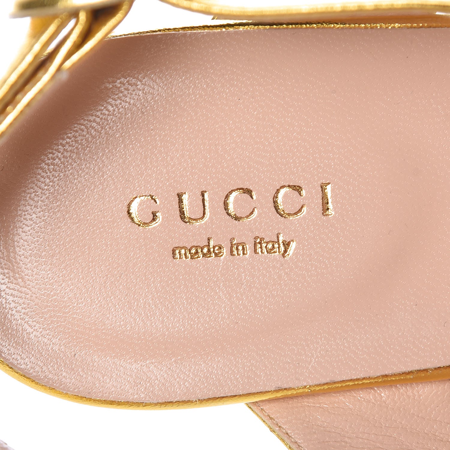 Gucci Metallic Lambskin Willow Pearl Sandals 38 Gold 7 of 7