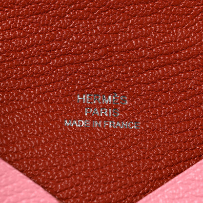 Hermes Chevre Mysore Verso Calvi Card Case Rose Ete Cuivre 6 of 8