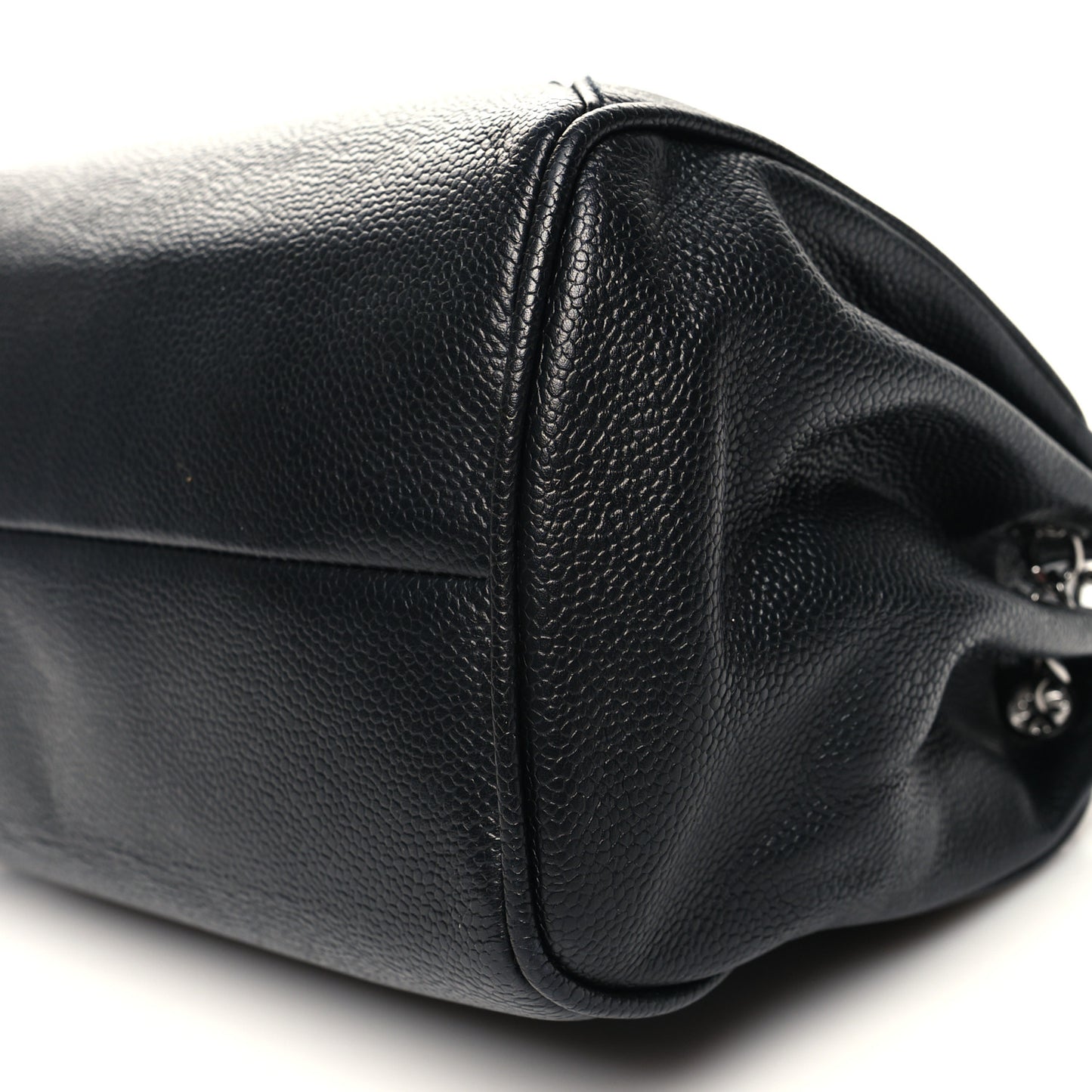 Caviar Quilted Accordion Flap Black