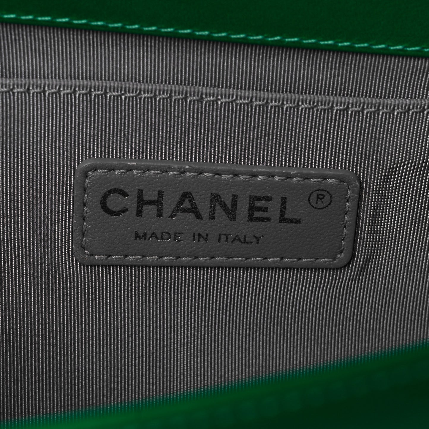 Metallic Calfskin Quilted Medium Boy Flap Green