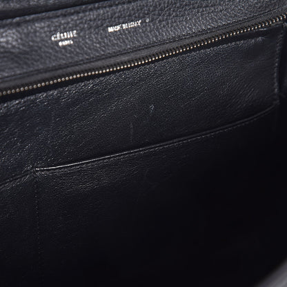 Celine Drummed Calfskin Suede Medium Trapeze Black 9 of 13