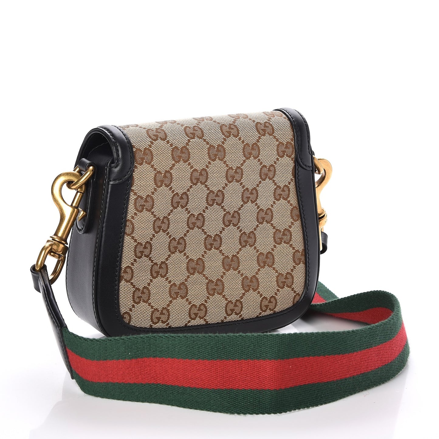 Monogram Small Lady Web Shoulder Bag Beige Black