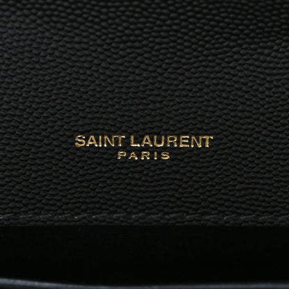 Saint Laurent Grain De Poudre Textured Mixed Matelasse Triquilt Medium Monogram Satchel Black 6 of 6
