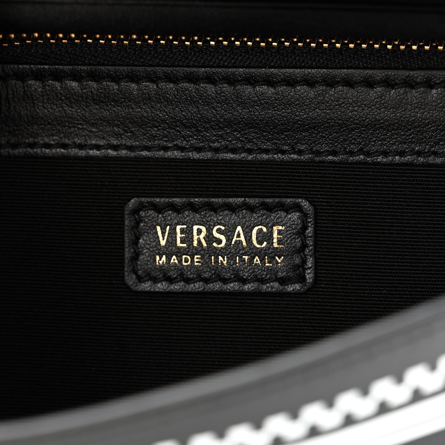 Versace Calfskin 90s Vintage Logo Wallet Black White 6 of 7