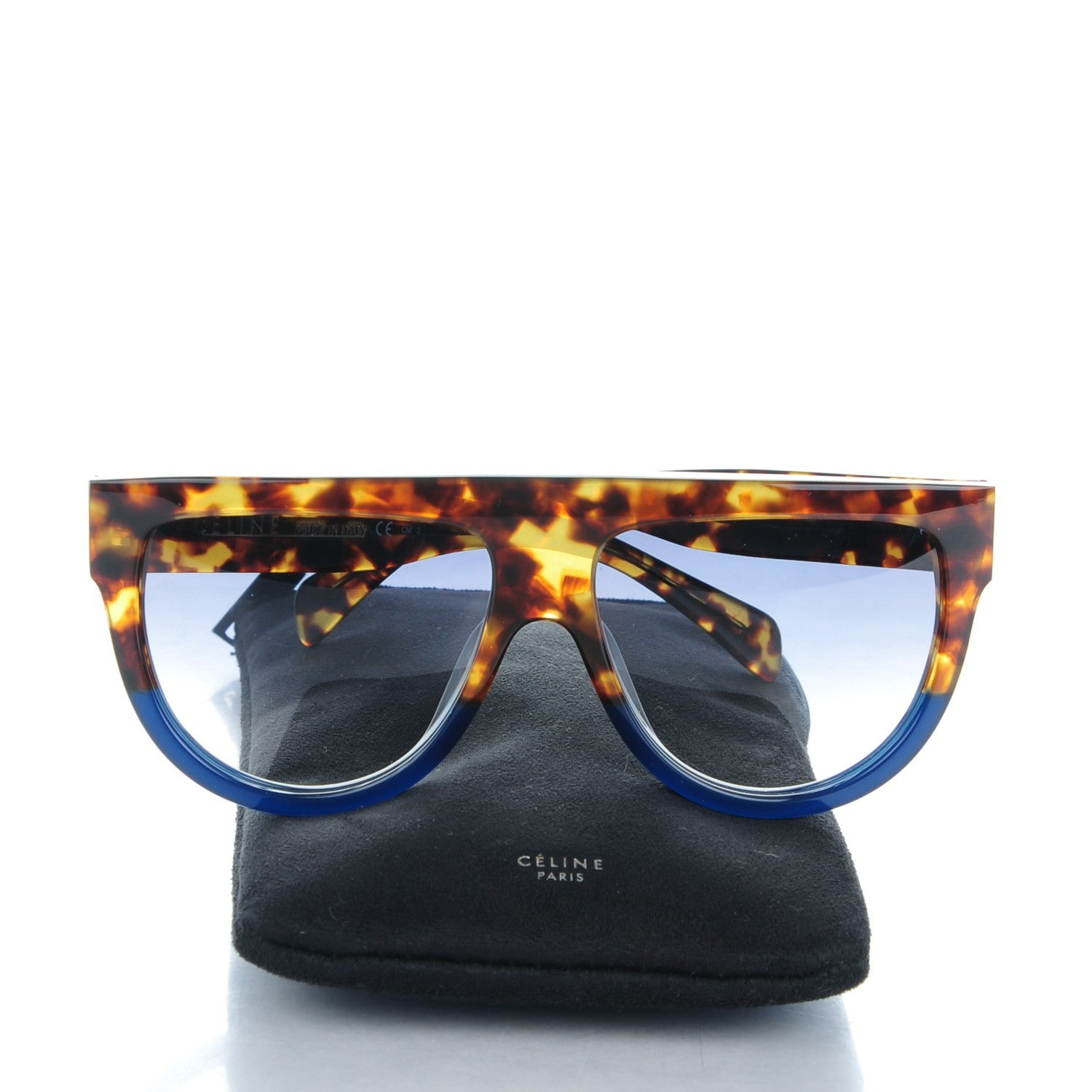 Celine Acetate Shadow Sunglasses CL 41026/S Tortoise Havana Blue 5 of 5