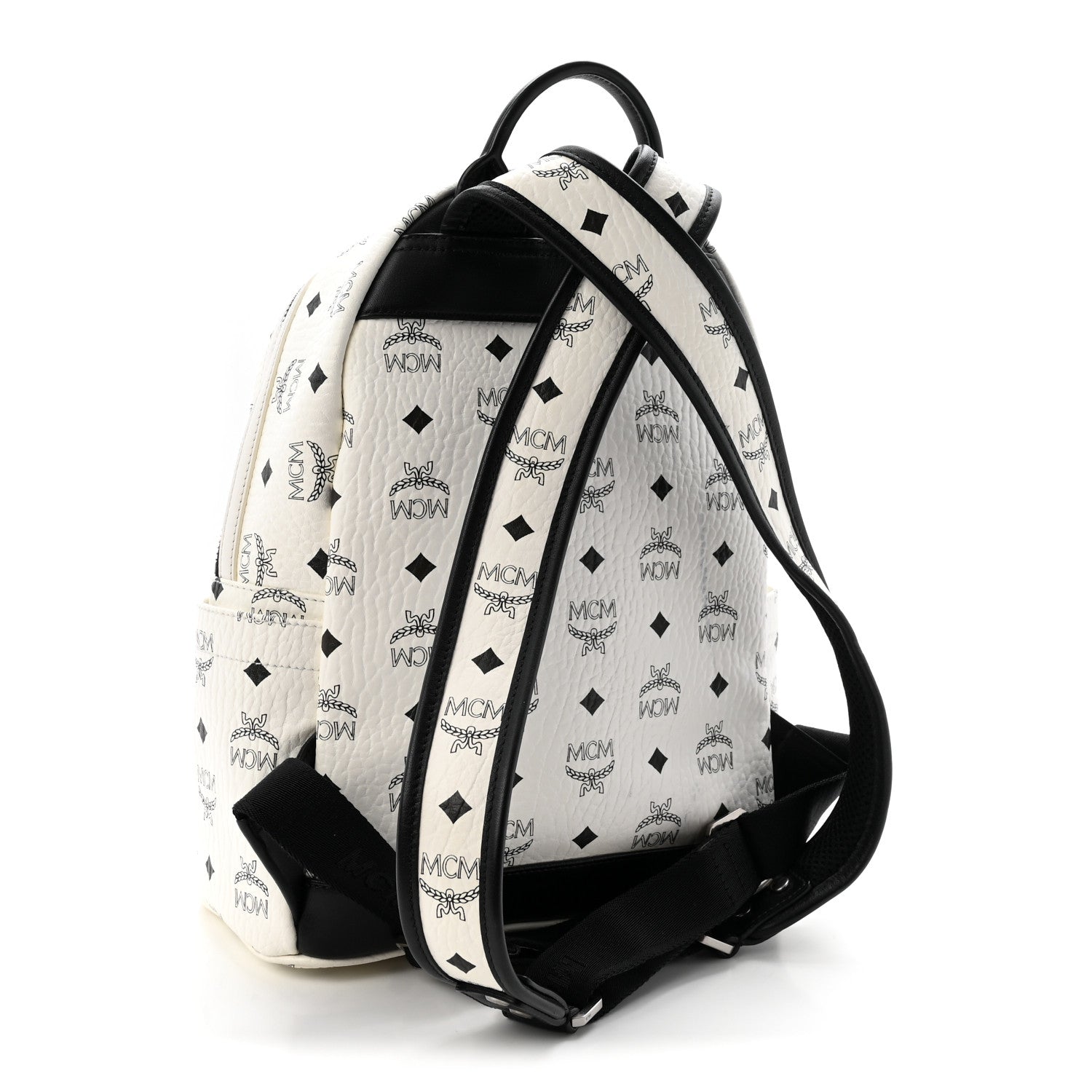 MCM Visetos Studded Small Stark M Backpack White 1894593