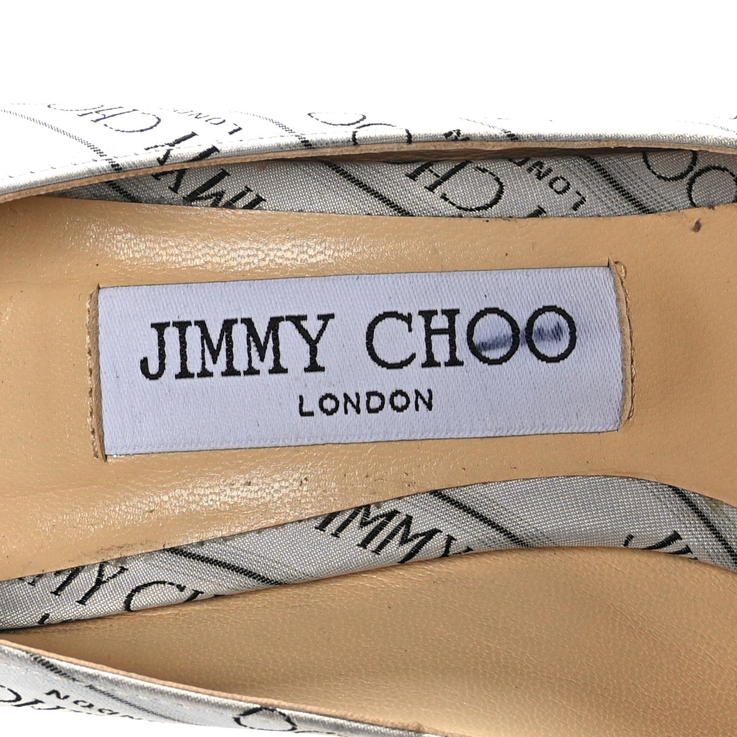 Jimmy Choo Patent Jacquard Love Logo 100 Icon Pumps 37 Black White 6 of 8