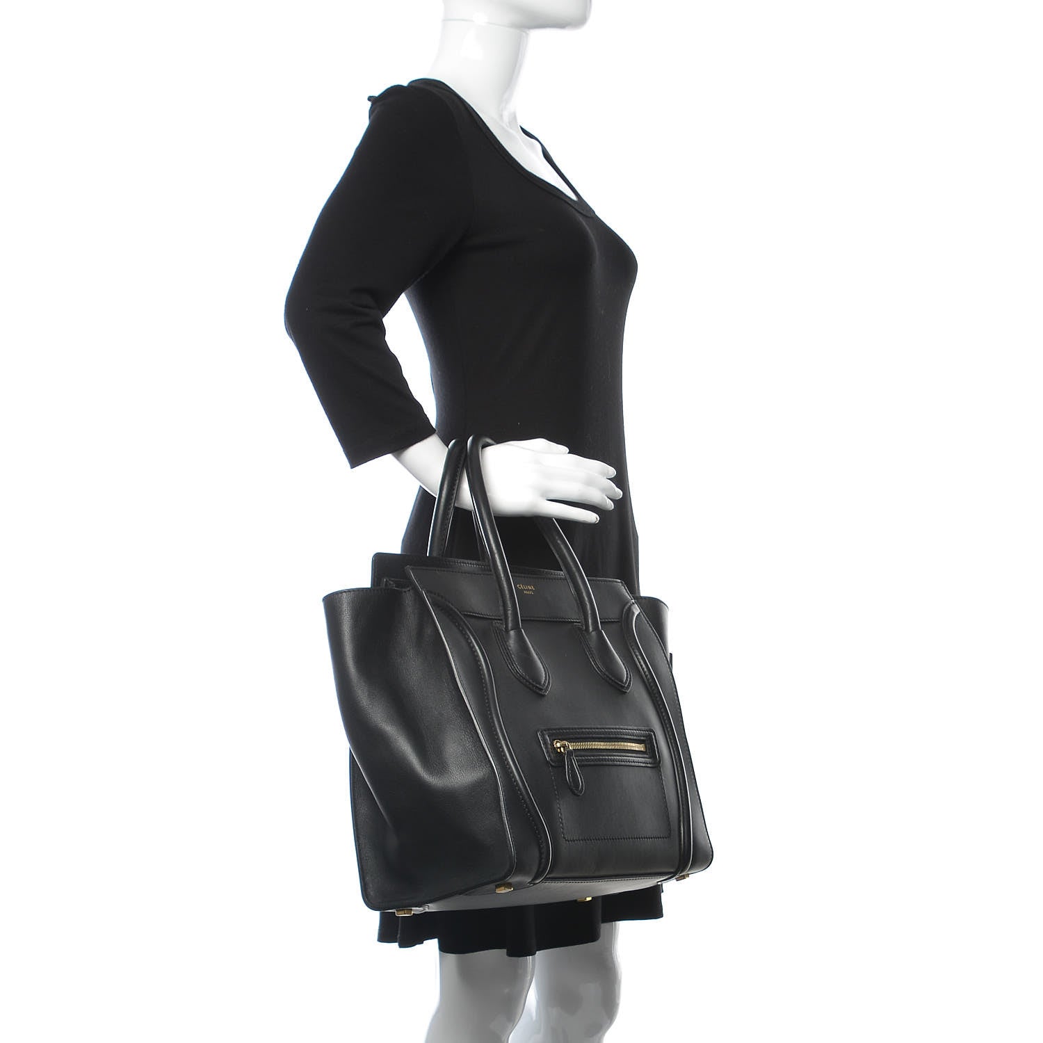 Celine Smooth Calfskin Mini Luggage Black 2 of 9