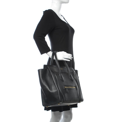 Celine Smooth Calfskin Mini Luggage Black 2 of 9