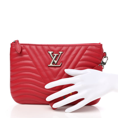 Louis Vuitton Calfskin New Wave Zipped Pochette Ecarlate 2 of 7