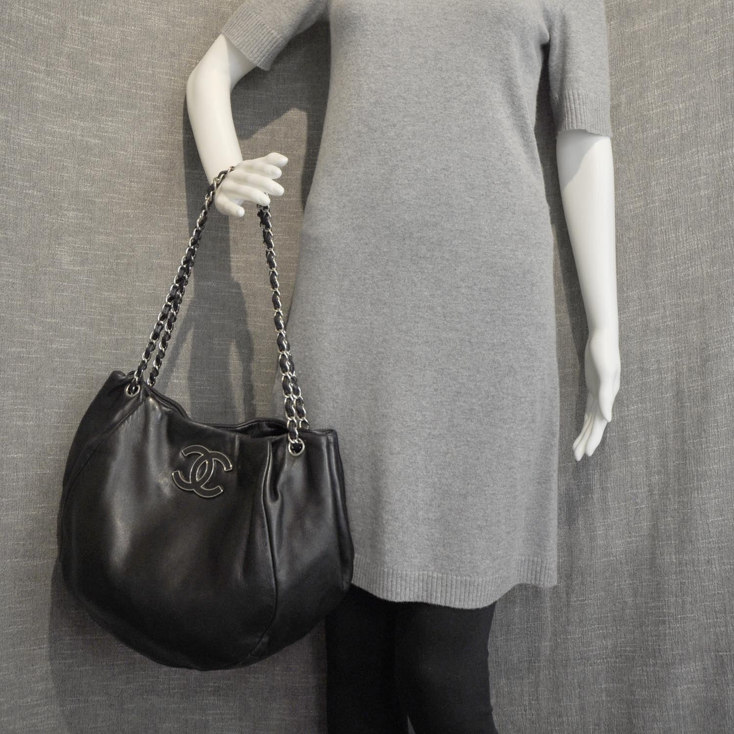 Chanel Lambskin Sensual Hobo Black 2 of 10