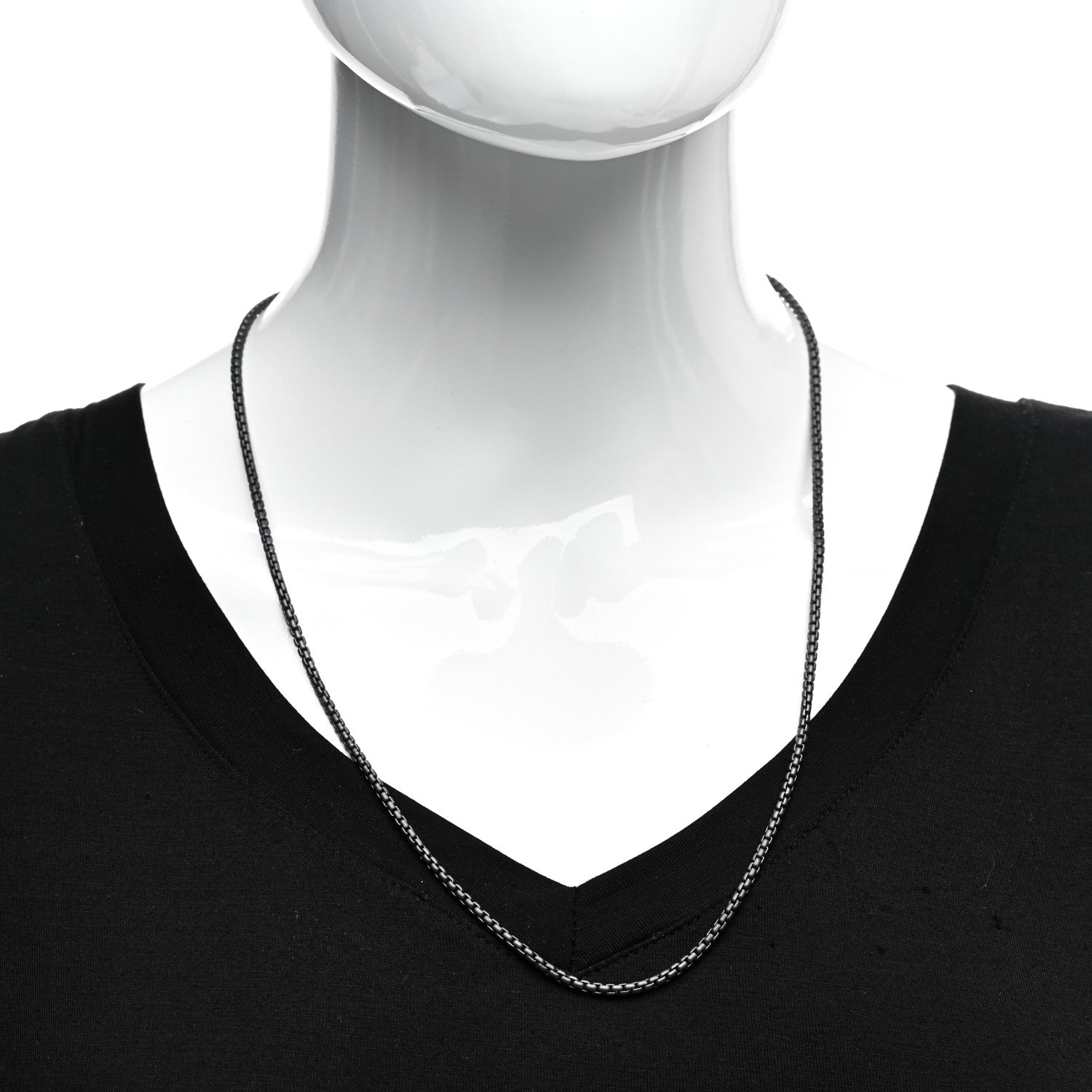 David Yurman Sterling Silver 2.7mm Small Box Chain Necklace Grey 2 of 4