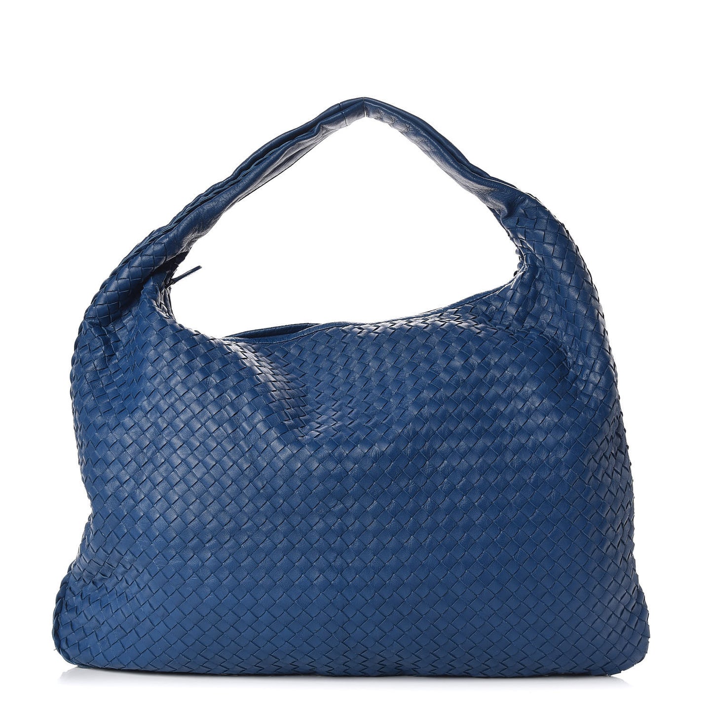 Nappa Intrecciato Large Veneta Hobo Cobalt Blue