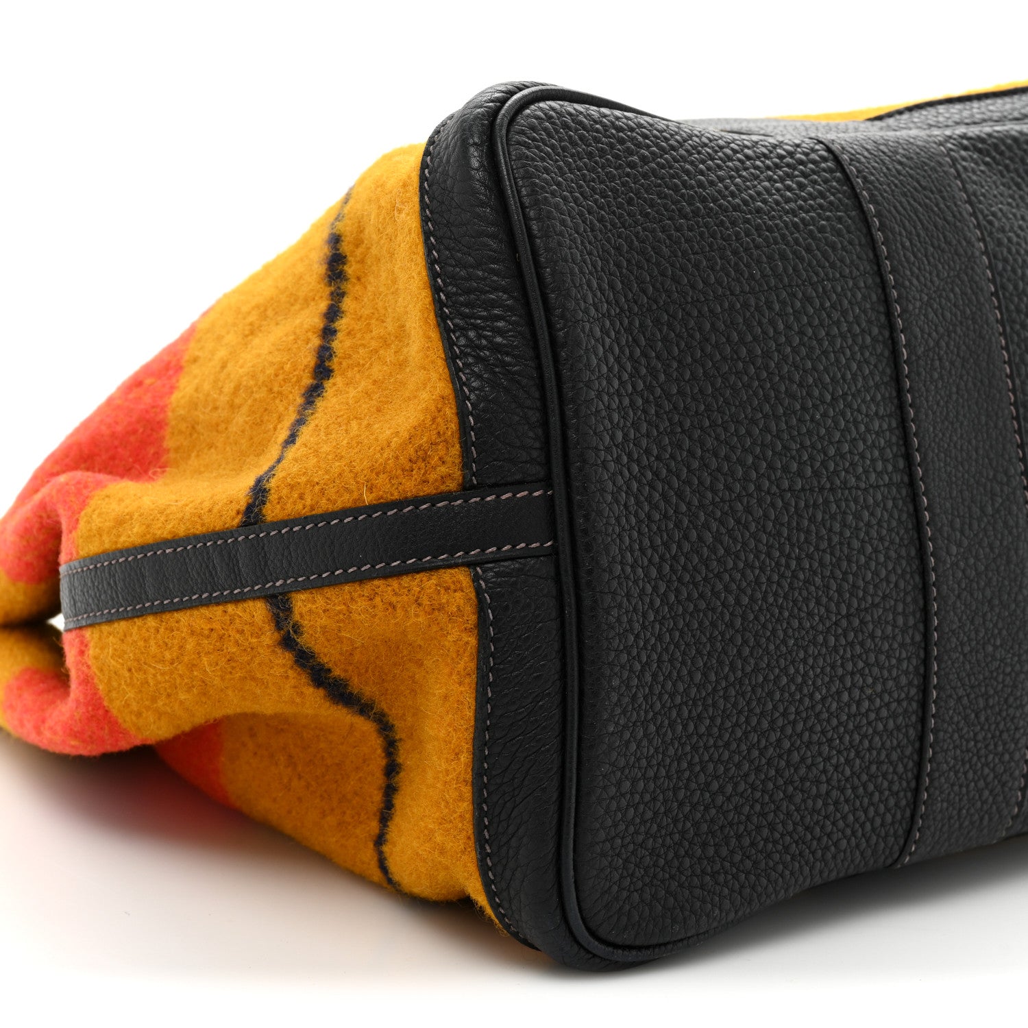 Hermes Wool Rocabar Garden Party Tote 36 MM Orange Black 9 of 13