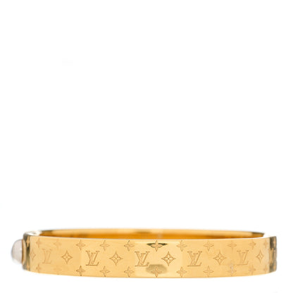 Louis Vuitton Brass Monogram Nanogram Cuff M Gold 1 of 4