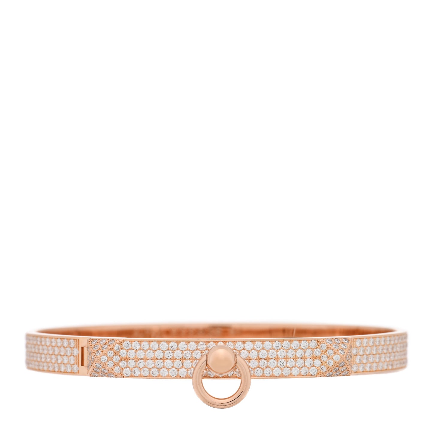 18K Rose Gold Diamond PM Collier De Chien Full Pave Bracelet SH