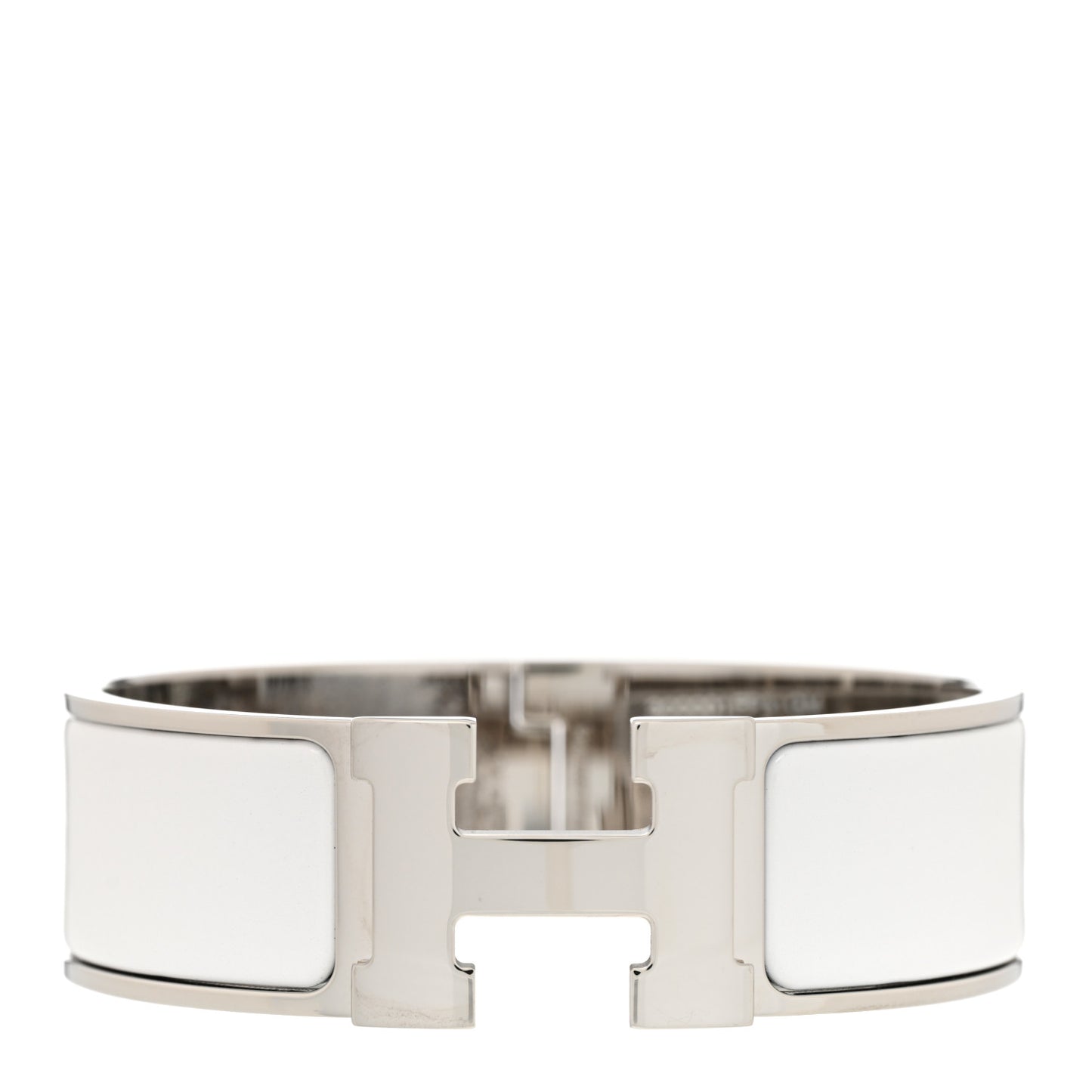 Enamel Wide Clic Clac H Bracelet GM White