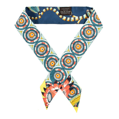 Hermes Silk The Savana Dance Twilly Turquoise Petrole Jaune 1 of 3