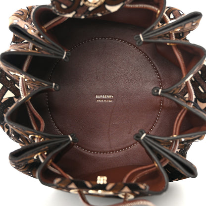 Burberry Velvet TB Mini Chignon Bucket Pouch Camel Buttermilk 4 of 11