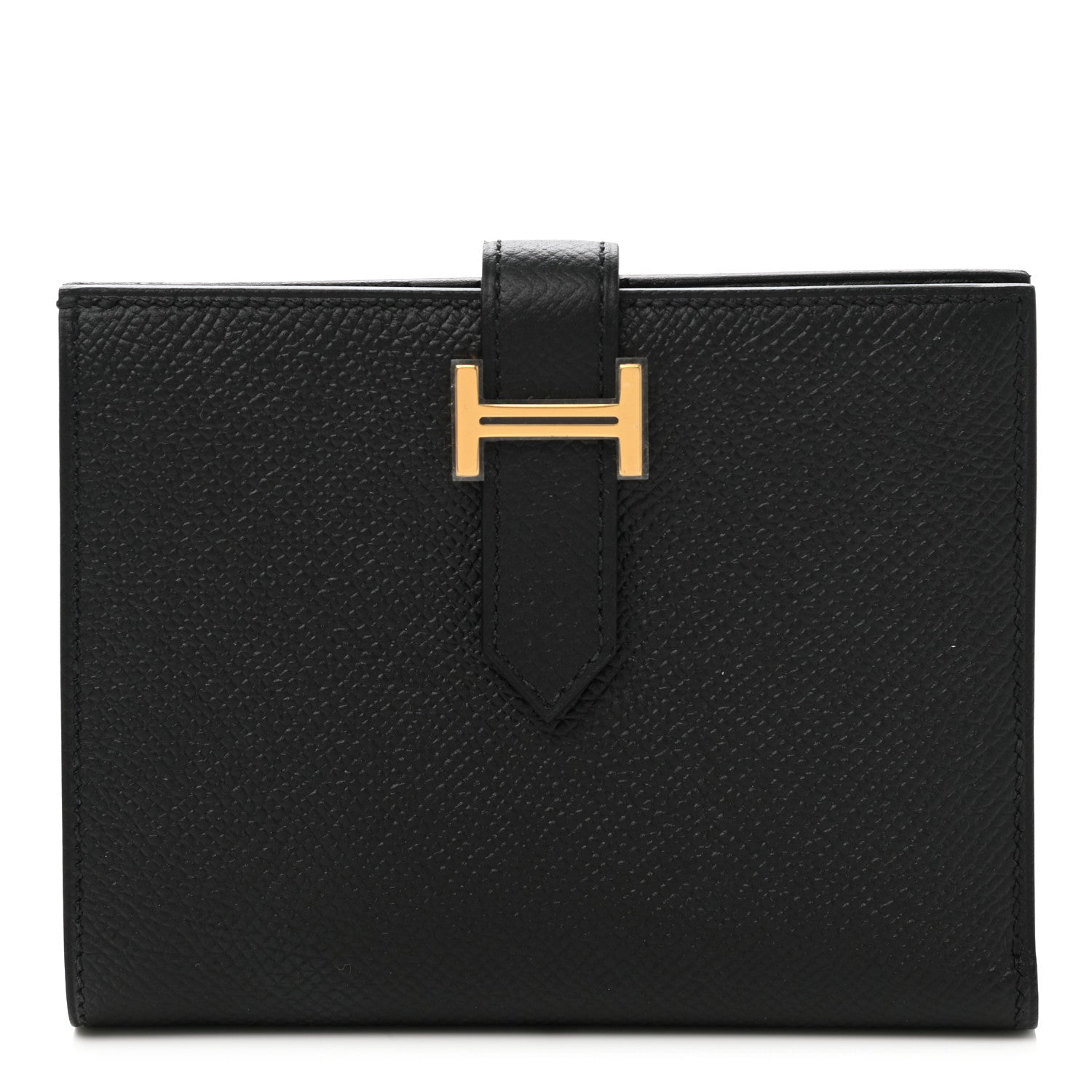 Hermes Epsom Bearn Compact Wallet Black 1 of 9