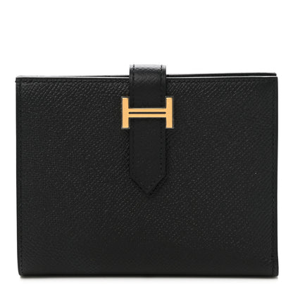 Hermes Epsom Bearn Compact Wallet Black 1 of 9