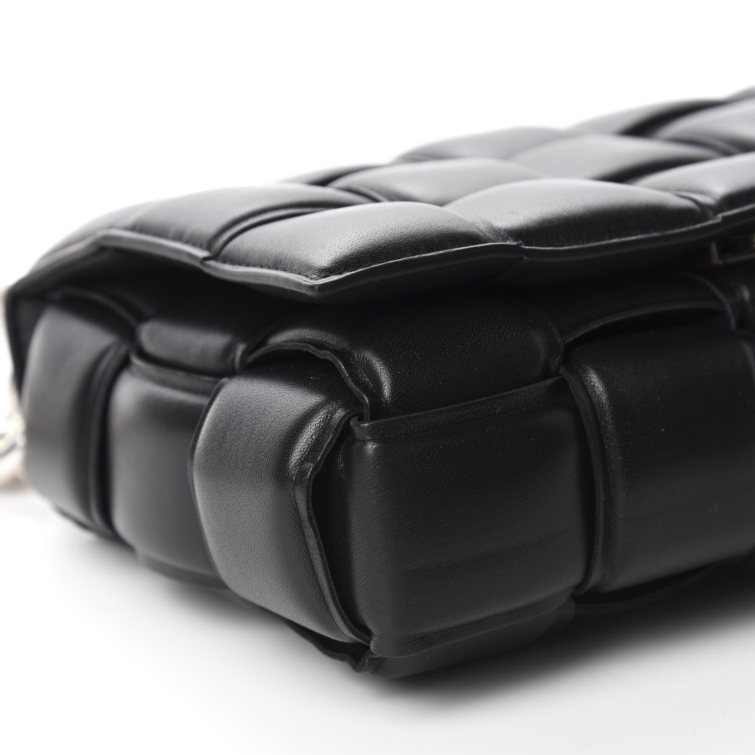 Bottega Veneta Lambskin Maxi Intreccio Padded Chain Cassette Crossbody Bag Black 6 of 9
